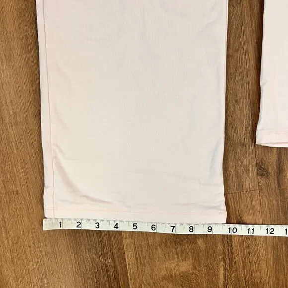 NEW Cotton Jersey Straight Leg Wide Leg Pants Light Pink Sz S - Picture 7 of 10